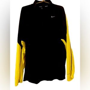 NIKE DRI-FIT PULL OVER  RUNNING JACKET MEN’s SIZE XL REFLECTIVE YELLOW & BLACK